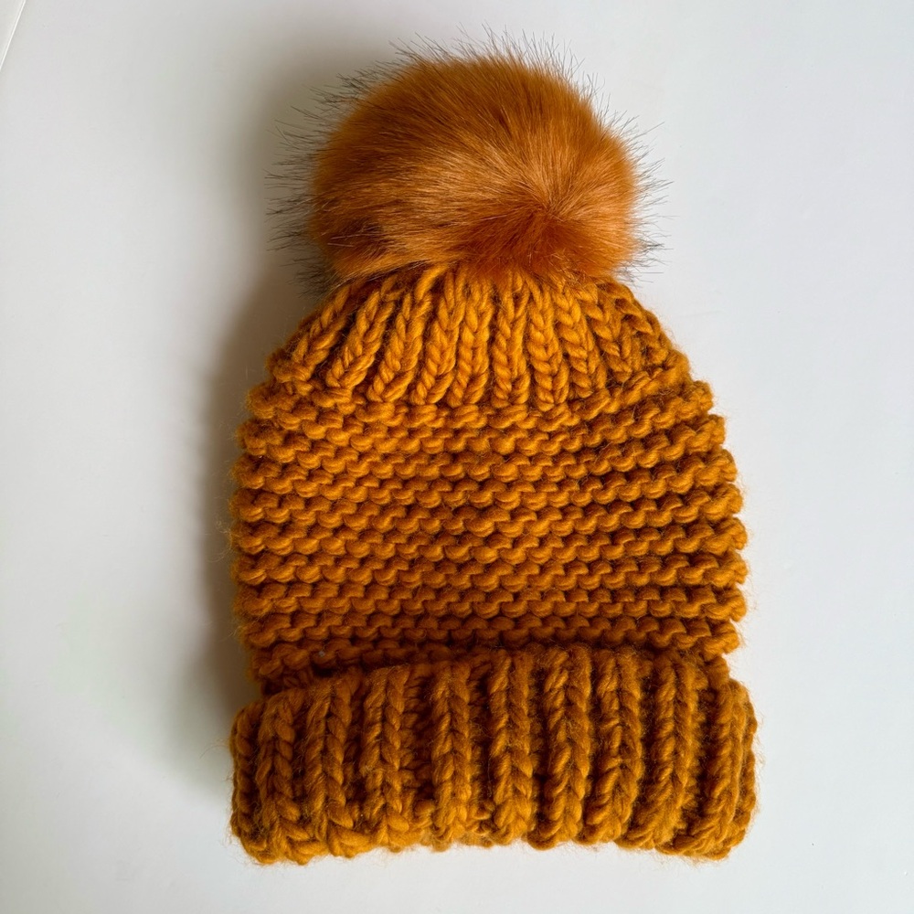 Free People Skyline Pom Beanie in Gold